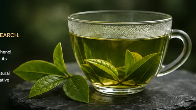 Green tea leaves and extract representing EGCG and cancer research at Sunridge Medical