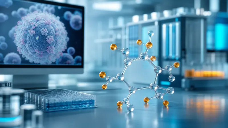 Inositol and IP6 molecular model in a laboratory studying cancer-cell biology